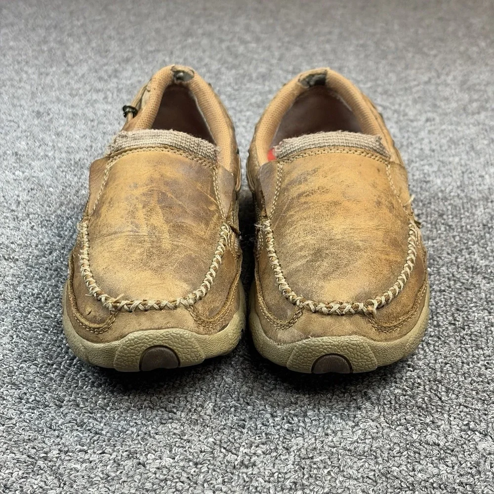 Twisted X Driving Moc Slip On Loafers‎ Brown Distressed Leather Shoes Mens 7.5 M